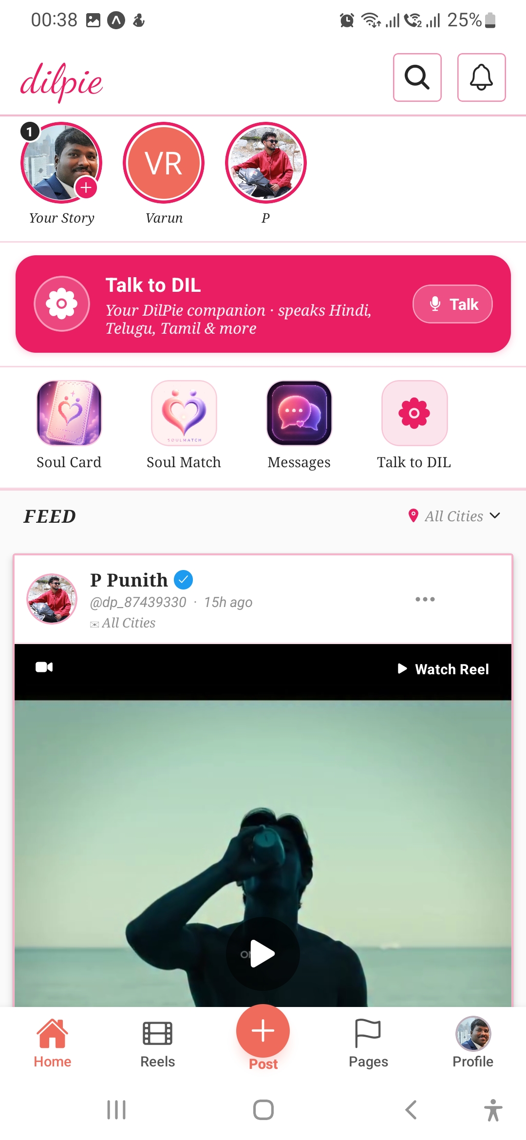 DilPie home feed